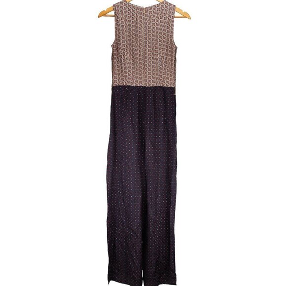 💥 2/30$💥Jumpsuit Royal Ivy Regatta Geometric pattern Two tone Quality satin XS - Picture 4 of 10